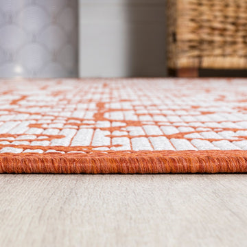 Madrid Vintage Filigree Textured Weave Indoor/outdoor Runner Rug
